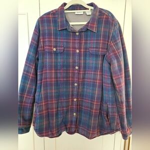 Vermont Country Store Women's Plaid Flannel Shirt Jacket Size Large EUC